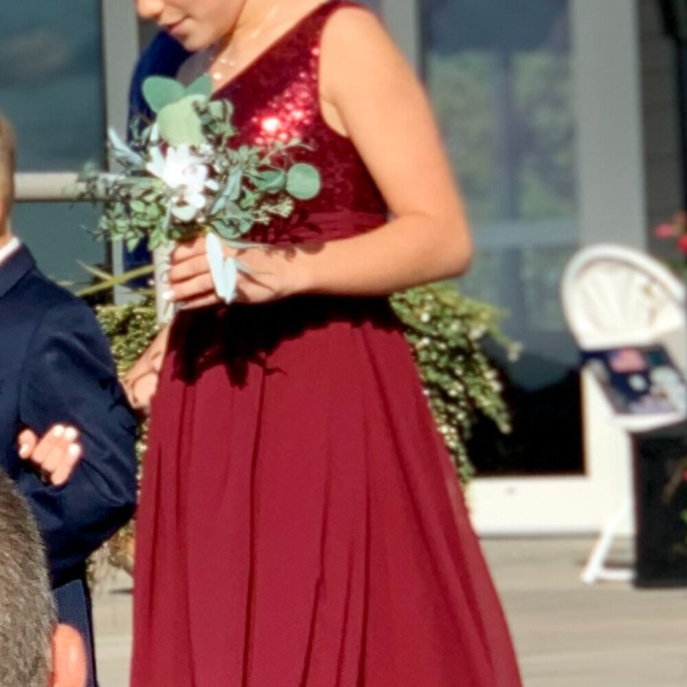 Christina Wu, Burgundy Bridesmaids dress - Picture 8 of 8